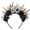 PartyforU Fascia Per Capelli Per Il 50° Compleanno Corona Nera Con Perle E Fiori Per Donne Mamma Regalo Di Compleanno Per Sua Moglie Accessori Per Feste Di 50° Compleanno
