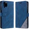 Vankii Cover per Samsung Galaxy A12, Flip Caso Libro Premium Portafoglio Custodia in Pelle PU Magnetica,Custodia Pelle Sintetica TPU Silicone Antiurto,Funzione Supporto Slot Schede (Blu)