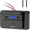 Peelanmall Caricatore per camper con porte USB A e USB C, presa di ricarica da 12 V, 90 W, QC3.0 e PD3.0, interruttore on/off