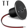acegoo Presa USB 12V Camper, Corpo in Alluminio Dual USB C Porte con Uscita Max 24W Per Porta, PD3.0 QC3.0 Caricatore Ricarica Rapida, Per Marine Barca Auto Camion (pannello grande* 1)
