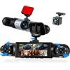 CAMECHO 4 Canali 1080P Dash Cam Auto integrata anteriore, Telecamera integrata anteriore/sinistra/destra/posteriore con Display 3.16'' Visione Notturna Registrazione in loop Rilevamento del movimento