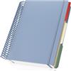 Yarotm Quaderno a Spirale A4 - Quaderni a Quadretti 5mm - 90GSM Taccuino Appunti 23.5x29.8cm - 120 Fogli Block Notes A4 Copertina Morbida e Spirale - Notebook Diario di Viaggio, Blu Grigio