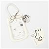LeGeYo Portabadge carte foto K‑Pop, portatessere trasparente doppia faccia con cover in silicone a gatto & cordino a spirale/moschettone/catenella, per 2 carte, portachiavi studente/trasporto