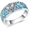 YAFEINI Anelli Turchese Argento Sterling 925 Colibrì/Libellula/Farfalla/Albero della Vita/Loto Anello Turchese Gioielli Regali Per Donne Uomini (taglia 7-10), 8, Argento sterling, Turchese