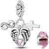 LNQOBU Ciondolo con Charm Argento Sterling 925 Fatima's Hand Dangle Charm Compatibile con Pandora e Europei Bracciale Collane da Donna（Fornito con una Perlina）