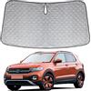 JinsenTGG Copertura del Parabrezza Dell'auto Sostituzione per VW T-Roc 2017-2023, Parasole per Parabrezza per Auto all'interno Pieghevole, Protezione Antipolvere Riflettente UV