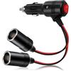 TaimeiMao Presa accendisigari, prolunga per accendisigari da 1 a 2, adattatore splitter 12V/24V con interruttore on/off e fusibile 10A, per auto, barca