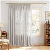 PONY DANCE Tenda Effetto Lino Soggiorno Semitrasparenti Tenda Camera da Letto con Fettuccia per Interni Curtain Cameretta Bambini 1 Pezzo L 300 x A 245 CM, Avorio