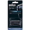 Braun 11B Testina di Ricambio per Rasoio Elettrico Uomo, Compatibile con i Rrasoi Series 1, per un Rasoio Ottimale Ogni Giorno, Nero