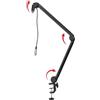 Gator Frameworks Gator Supporto da tavolo Frameworks Deluxe per microfono broadcast da tavolo per podcast e registrazione; cavo XLR integrato GFWMICBCBM3000
