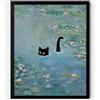 Hamduker Stampa artistica da parete con gatto Monet, stampa vintage su tela, divertente poster per camera da letto, soggiorno, bagno, decorazione da parete estetica (dimensioni: 20,3 x 25,4 x 25,4 x 1
