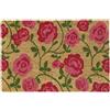 Relaxdays Zerbino in Fibra di Cocco, Design Rose, Zona Interna ed Esterna, LP40x60 cm, Retro Antiscivolo, Naturale/Rosa