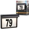 Paulmann 95388 Lampada da esterni LED solare luce per l'illuminazione di numeri civici Dayton II IP44 angolare incl. 1x0,05 Watt nero plastica 3000 K