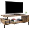 Relaxdays Mobile TV con 3 Ripiani, Misura 106x40x39,5 cm, Marrone/Nero
