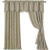 Elrene Home Fashions Rod Pocket Damascato Finestra mantovana con Nappe, 132,1 cm l x 48,3 cm l, Blu (1 Fili), Natural, 52 x 95 (1 Panel)