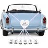 Generisch Just Married - Set di decorazioni per matrimonio con barattoli di latta e targhetta a forma di cuore, fatti a mano con nastro