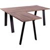 Composad | Scrivania Angolare della Linea Davinci Brera con Gambe in Metallo, Scrivania a L per Ufficio e Studio, (LxAxP): 139,10x74,70x170 cm, Colore Noce Brera, Made In Italy