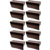 cyclingcolors 10x Supporto doga monodoga 63 x 12 mm in plastica per rete letto telaio in legno, terminale fissaggio con linguetta graffetta vite - marrone scuro