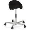 HJH Office 608911 Sgabello a sella MOVE-TEC 3D PRO I in tessuto nero, per una seduta dinamica e sana