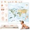HuBorns - Tappeto Gioco Bambini 200x180 cm, Tappeto Cameretta Bambino Pieghevole e Reversible, Tappeto Gioco Neonato Impermeabile, Tappeto Bambini con Bordi Cuciti per Sicurezza Extra per il Neonato