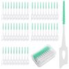 KASLCWA 200 Pezzi Scovolini dentali, Spazzolini Scovolini Silicone, spazzolino interdentale in silicone, strumento per la pulizia dello spazzolino da denti, verde