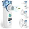 Nigecue Aerosol Portatile Silenzioso Ultrasuoni con Autopulizia e USB-C Ricaricabile Macchina Aerosol per Adulti e Bambini con 2 Maschere e Boccaglio