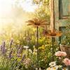 JACKANNA Set di 2 decorazioni per giardino in acciaio corten, decorazione da giardino in metallo, fiore di papavero, teleopea, decorazione da giardino, griglia per aiuole, spina in ruggine naturale (F