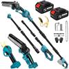 panthem 6 pollici motosega a batteria & 45mm Forbici Elettriche da Potatura con Asta Telescopica, 4 In-1 Kit Motosega e Forbici con 2 * 4000 mAh Batterie cesoie, motosega telescopica