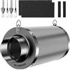 HG Power Filtro a Carbone Attivo 150mm, Lunghezza 300mm - Carbone Attivo Vergine Australiano 38mm, Controllo degli odori per Grow Box, idroponica & Ventilatore da Condotto, con 2 Pre-filtri