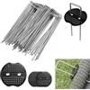Dalephoric 60 Pezzi Picchetti Giardino, 150 x 40 x 2.5 mm, Acciaio Zincato, Picchetti Telo Pacciamatura, con 30 Rondelle, Per Telo di Pacciamatura, Recinzione e Rete, Erba Artificiale
