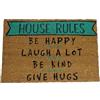 KOKO DOORMATS Zerbino Ingresso casa - Tappeto divertenti in fibra di cocco e base antiscivolo da PVC, da esterno e interno con misure 40x60cm (House Rules)