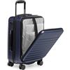 Traveler's Choice Mykel - Valigia a mano rigida in policarbonato con tasca frontale e manico ergonomico, Marina Militare, Carry-On 22-Inch, Mykel - Valigia a mano rigida in policarbonato con tasca