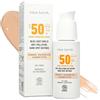 ALMA SECRET | Protezione solare per il viso con colori SPF50 - Tutti i tipi di pelle chiara - Crema idratante antietà, antimacchia e olio libero - Vegano - Ceramidi, Acido Ialuronico - Sabbia - 50 ml
