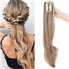 SEGO Coda Capelli Clip Pinza Extension Coda di Cavallo 55cm Capelli Mossi Sintetici Ponytail Parrucchino Fascia Uncia Posticci Donna 155g - Biondo Sabbia mix Biondo Chiarissimo