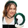 DIRNDLSTERN Fascia intrecciata tradizionale da donna - Accessori per capelli, Fascia Dirndl, Accessori Oktoberfest in velluto Verde scuro