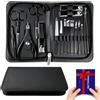 Wosyoodo Kit Manicure e Pedicure Professionale 17 in 1, Set Tagliaunghie in Acciaio Inossidabile con Custodia da Viaggio Portatile, Durevole e Compatto per Cura Domestica e in Trasferta