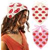 DRESHOW 2 Pezzi Bandana Capelli All'uncinetto Vintage Annodato Foulard Stampa Fragola Fascia Testa lavorato a Maglia per Donna&ragazze