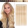 SEGO Extension Capelli Veri Clip Fascia Unica 100% Remy Human Hair Extensions Singole Cioccoa Larga Posticc 60 cm #18P613 Biondo Cenere mix Biondo