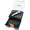 Inwell Set di 58 mini chiavi a cricchetto da 1/4, set di punte per cacciavite, set di punte per cacciavite, set di punte per cacciavite, esagonali, quadrate, Trox, antimanomissione, torx, adattatore,