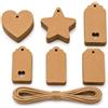 MD Labels Set Etichette Regalo in Carta Kraft con Spago di Juta - 120 Pezzi (6 Design x 20) - Tag Regalo Scrivibili per DIY, Matrimonio, Natale e Handmade