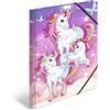 HERMA Cartellina portadocumenti A4 con unicorno, in cartone con motivo asilo, elastico, alette interne e stampa interna per ragazzi, ragazze e bambini