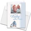 NEUSER PAPIER 1 pezzo - Biglietto di auguri XXL per neonato alla nascita, formato DIN A4, grande biglietto per neonato, con grande busta in formato DIN C4, motivo: piedini di neonato con scarpine