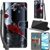 Haninsuze Cover per iPhone 16 Plus Custodia Cover Pelle Libro Portafoglio con Porta Carte Magnetica Protezione Antiurto Cuoio Flip Case Custodia Cover per iPhone 16 Plus, farfalla rosa