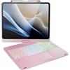 doqo Custodia con tastiera per iPad Air da 13 pollici (M4/M3/M2), iPad Pro 13 (M5/M4), iPad Pro 12,9 (6ª/5ª/4ª/3ª gen) Custodia con tastiera girevole a 360°, trackpad, retroilluminazione a 7 colori