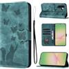 LSPCASA Cover per Samsung Galaxy A57 Custodia Cover Premium Pelle PU Portafoglio a Libro Flip Case Con Slot Per Schede e Funzione Supporto Gatto farfalla Case per Samsung Galaxy A57 Verde