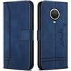 Bravoday Cover per Nokia G10 / Nokia G20 / Nokia G30, Flip Custodia in Pelle PU Portafoglio Custodia per Nokia G10 / Nokia G20 / Nokia G30, con Slot per Schede, Blu