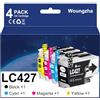 Woungzha LC427 Cartucce compatibili per Brother LC427 LC427 per Brother MFC-J5955DW MFC-J6955DW HL-J6010DW MFC-J6957DW MFC-J6959DW (confezione da 4)