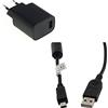 bg-akku24 - Caricatore e cavo di ricarica, cavo dati, cavo USB per Olympus SZ-30MR,SZ-31MR,SP-720UZ,SP-800UZ,SP-810UZ,SP-100EE,SZ-10,SZ-11,SZ-12,SZ-14,SZ-15,SZ-16,SZ-20,XZ-2,CB-USB5/CB-USB6/CB-USB8