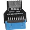 Ieron Internal Adapter USB 3.0/3.1/3.2 Type-C 20-Pin Front Panel A-Key 180° Connector for PC Front Panel
