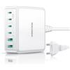 Rocoren 270W Caricatore USB C Multiplo, GaN 6 Porte PD 100W QC4.0 PPS 2-Laptop Stazione di Ricarica Alimentatore USB Compatibile con MacBook Pro Air Len0vo HP iPh0ne 16 15 Galaxy Steam Deck e altro